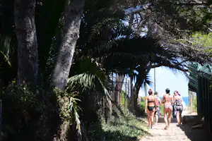 Camping La Bergerie Plage - schattiger Weg zum Strand
