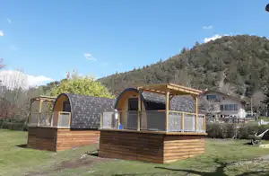 Camping La Chaup - Mobilheim-Pods auf dem Campingplatz