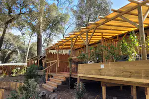 Camping La Dune De Jade - Mobilheim mit Terrasse auf dem Campingplatz