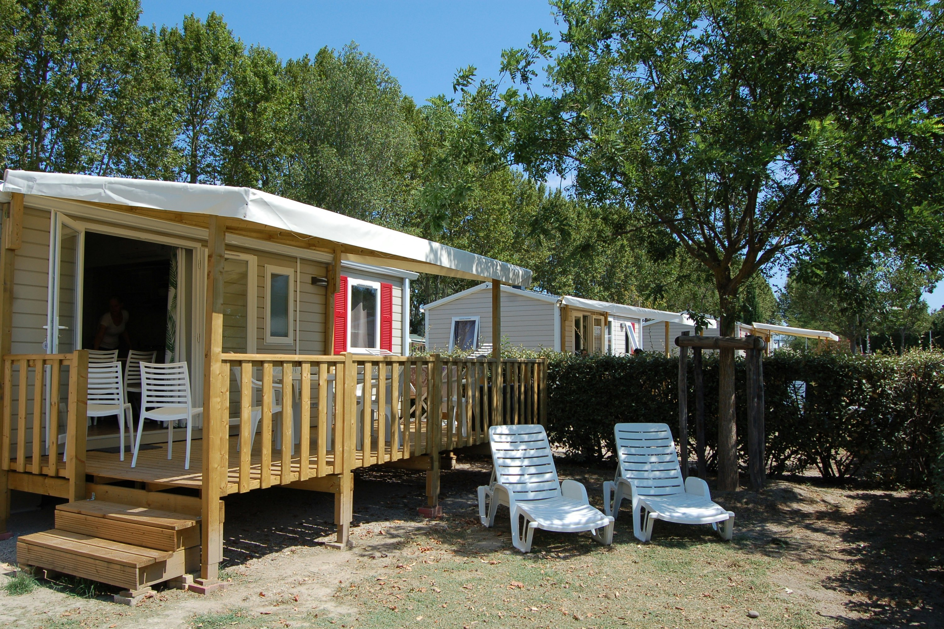 Camping la Durance - Mobilheime mit überdachter Veranda