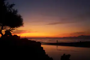 Camping La Foce dei Tramonti - Sonnenuntergang am Strand in der Nähe vom Campingplatz