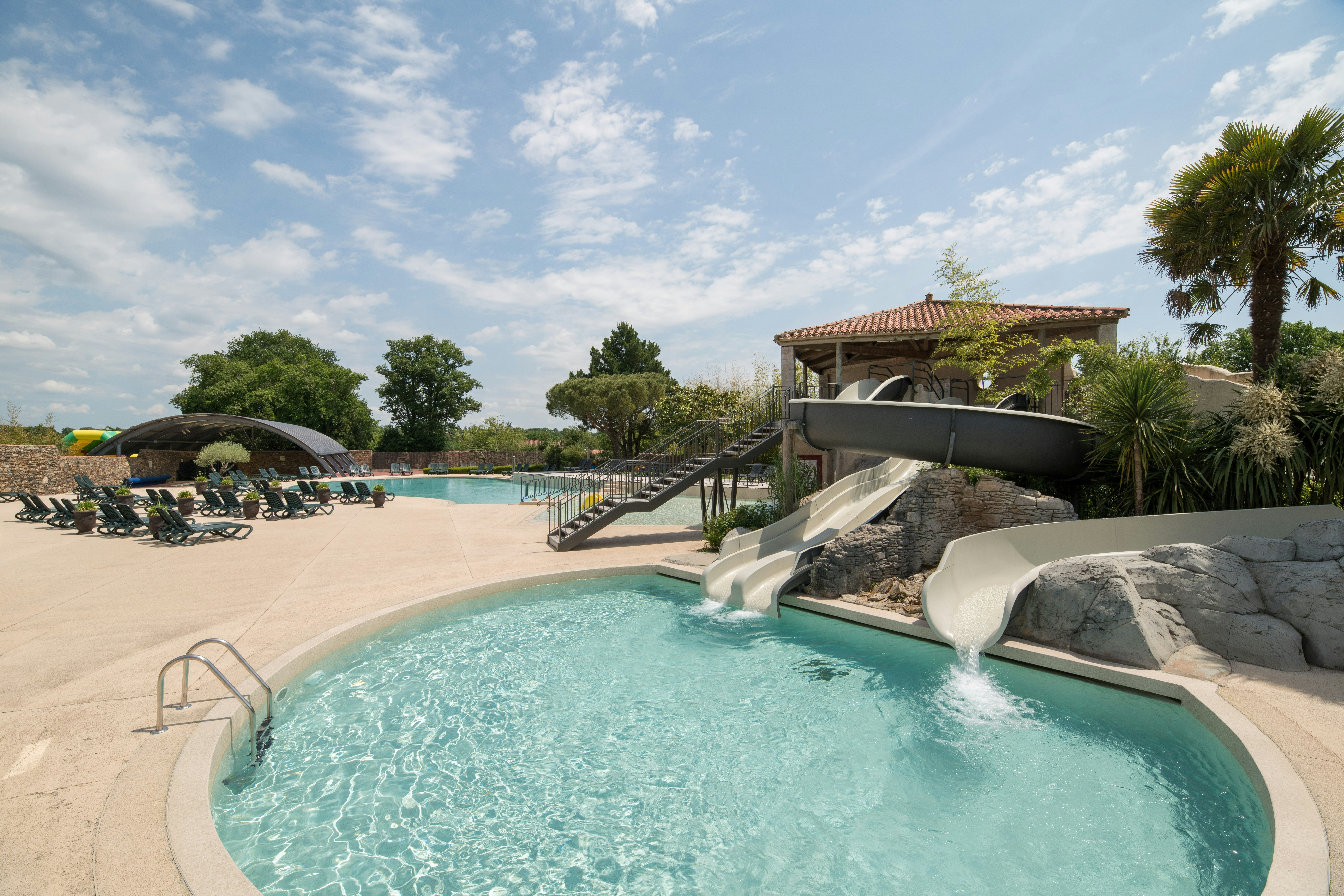 Camping La Garangeoire - Freibad mit Rutschen