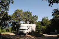 Camping Laguna & Villas Resort - Wohnmobil- und  Wohnwagenstellplätze im Schatten der Bäume auf dem Campingplatz