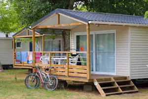 Camping Landes Bleues - Mobilheime vom Campingplatz mit Veranden