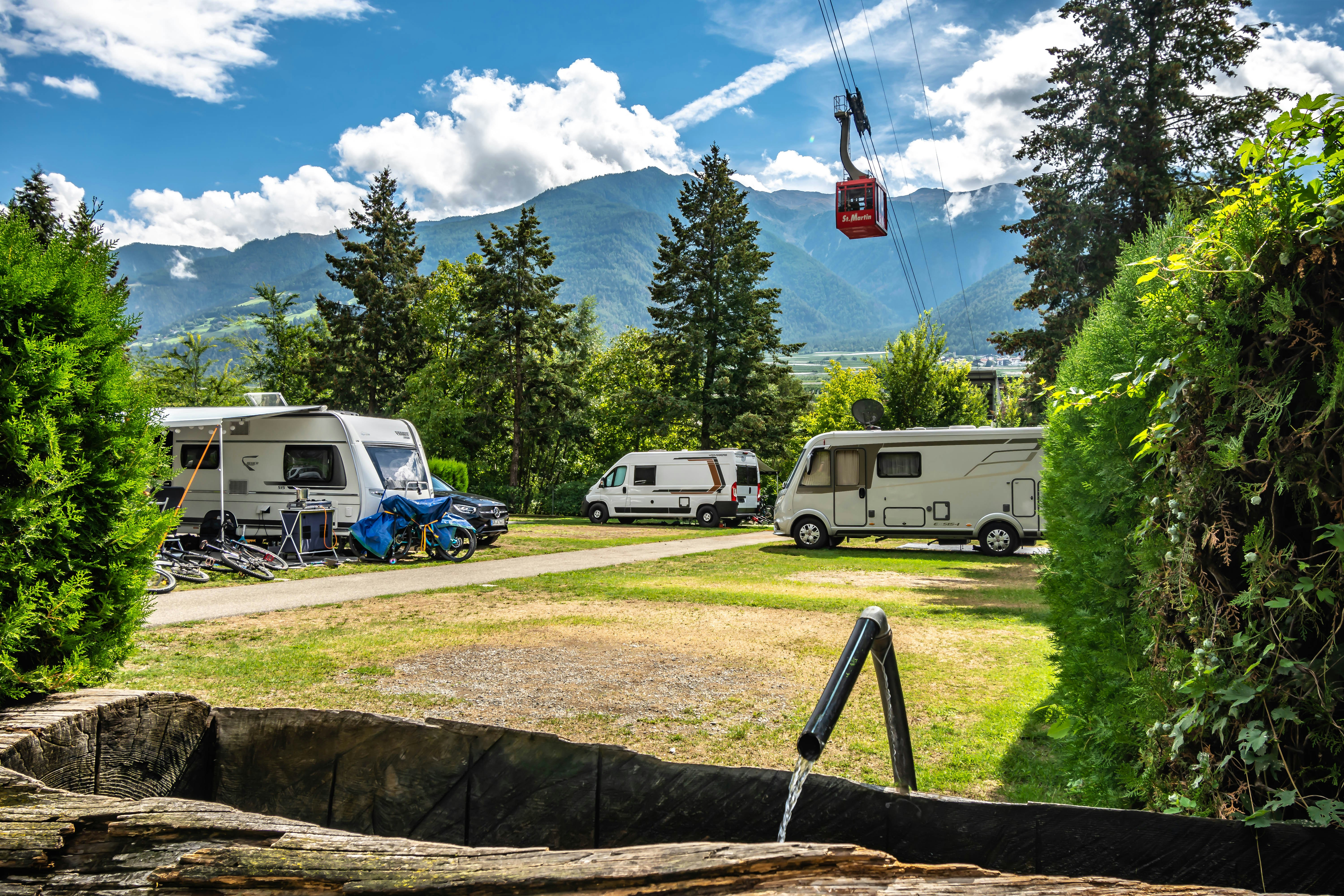 Camping Latsch an der Etsch - Standplätze auf dem Campingplatz
