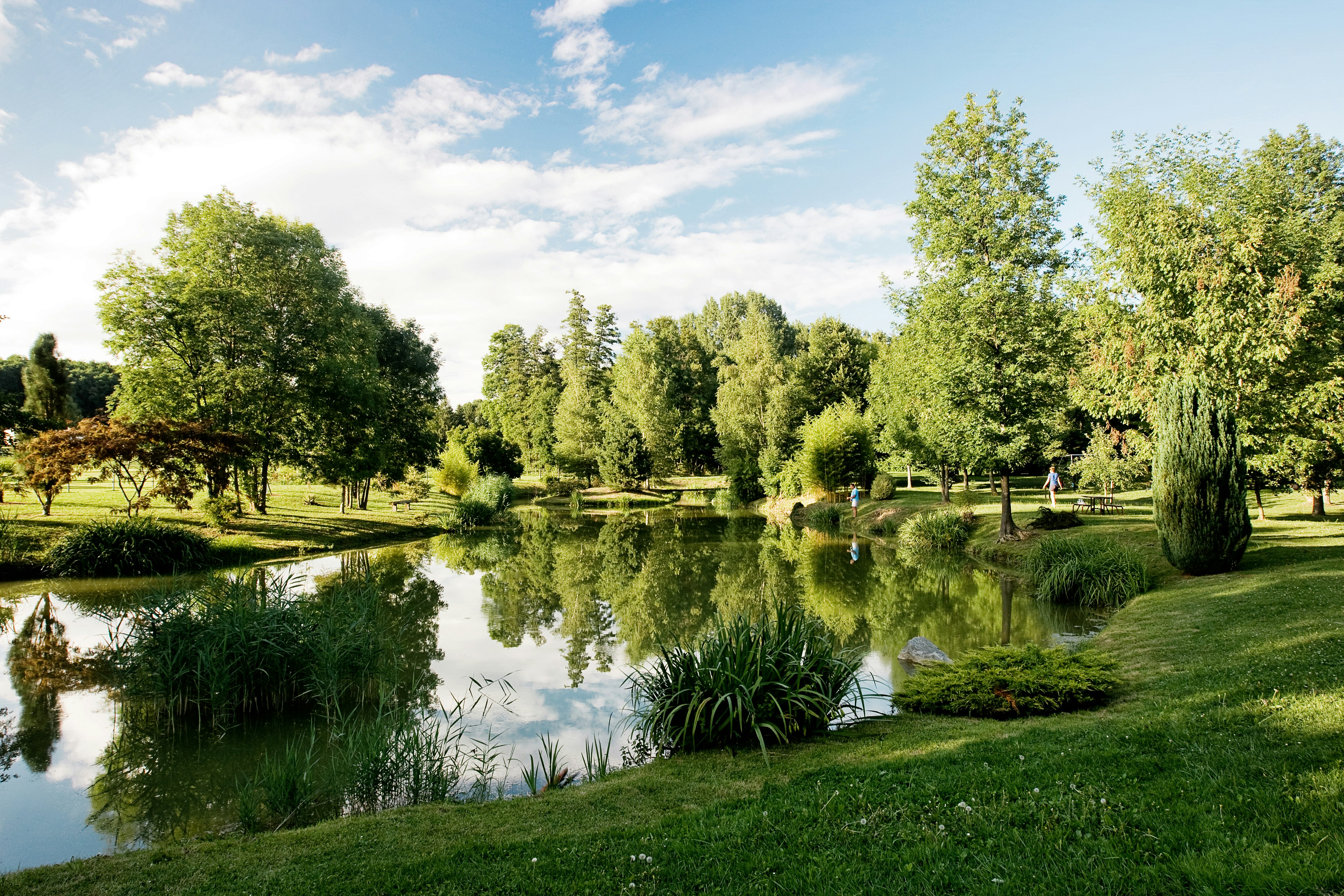 Camping Koawa Le Bontemps - Blick auf den Fluss mit Bäumen und Sträuchern 