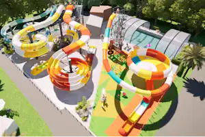 Camping Club Le Littoral - MS Vacances - Rutschen im Wasserpark des Campingplatzes