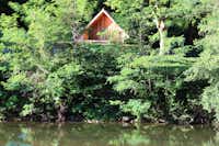 Camping Le Moulin du Luech - Mobilheim mit Blick auf den Fluss