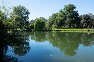 Camping Le Muret - Blick auf den See umgeben von Bäumen