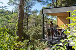 Camping Le Pianacce - Außenansicht Terrasse eines Mobilheims