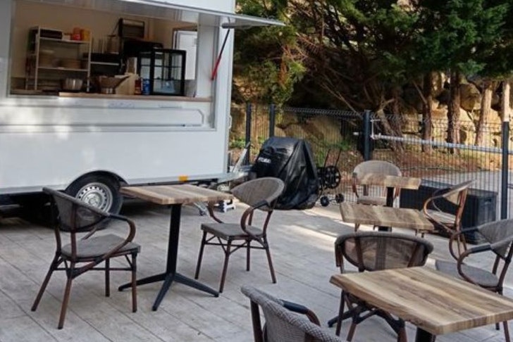 Camping le Pont - Kiosk Stand auf dem Campingplatz