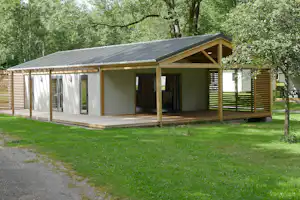Camping Le Schlossberg - Mobilheim mit Veranda auf dem Campingplatz