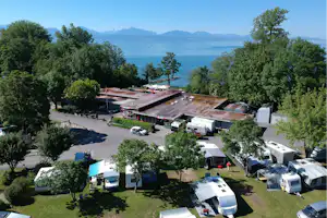 Camping de Vidy - Campingplatz aus der Vogelperspektive