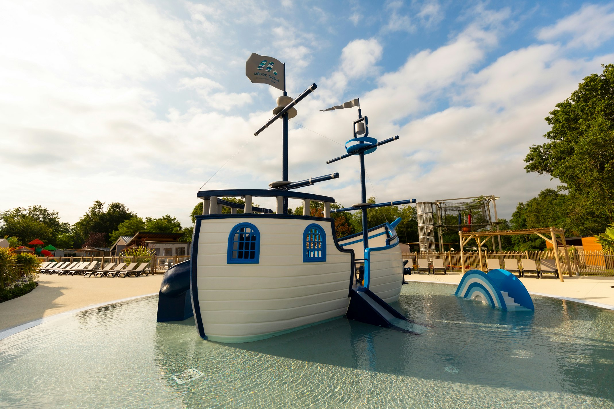 Yelloh! Village Médoc Océan  Camping Les Acacias  - Wasserspielplatz für Kinder auf dem Campingplatz