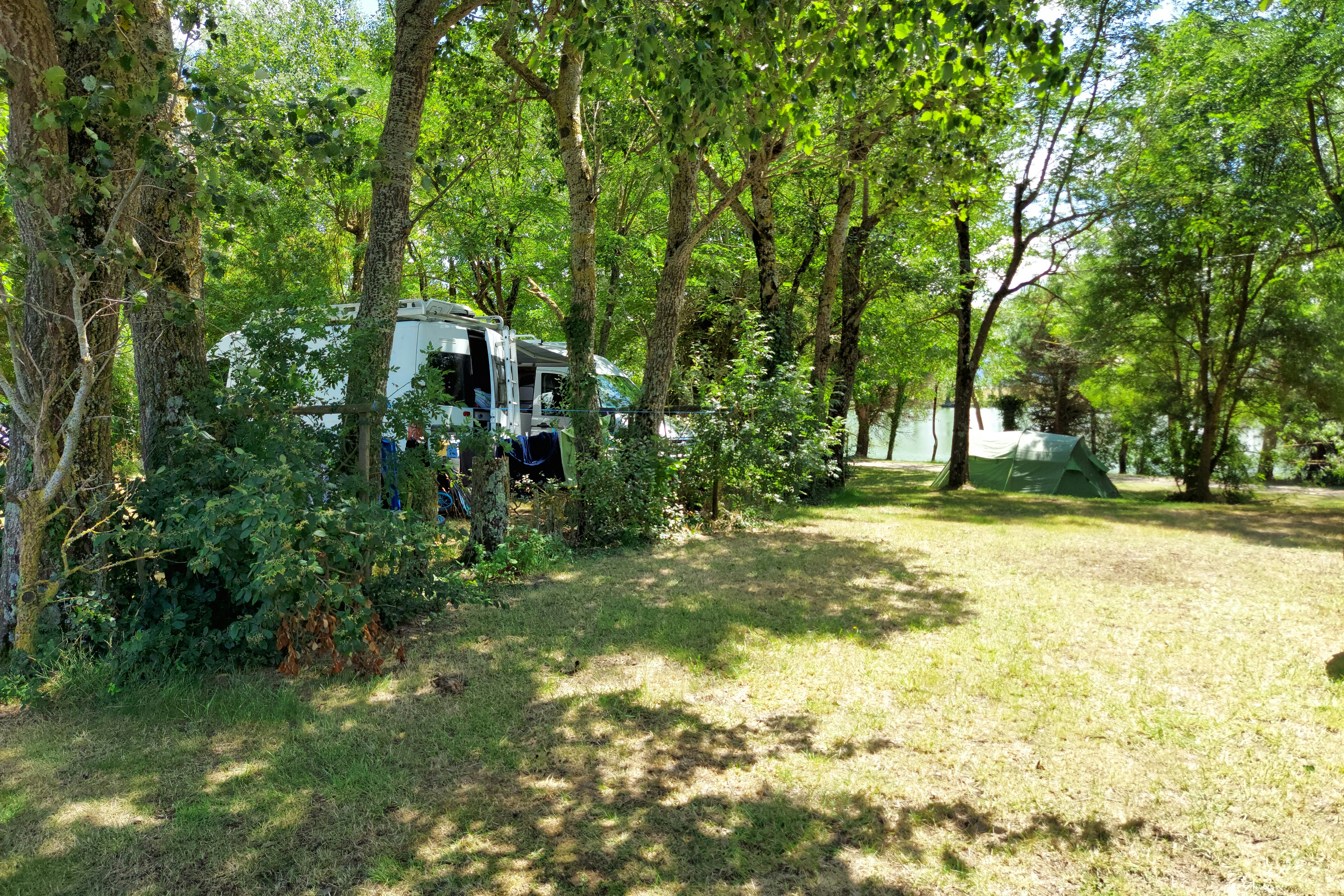 Camping Les Brugues - Zelt- und Standplatzwiese auf dem Campingplatz