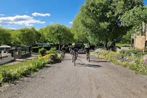 Camping Les Chataigniers - Fahrradfahrer auf dem Campingplatz