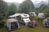 Camping Les Châtaigniers - Wohnmobil- und  Wohnwagenstellplätze im Grünen auf dem Campingplatz