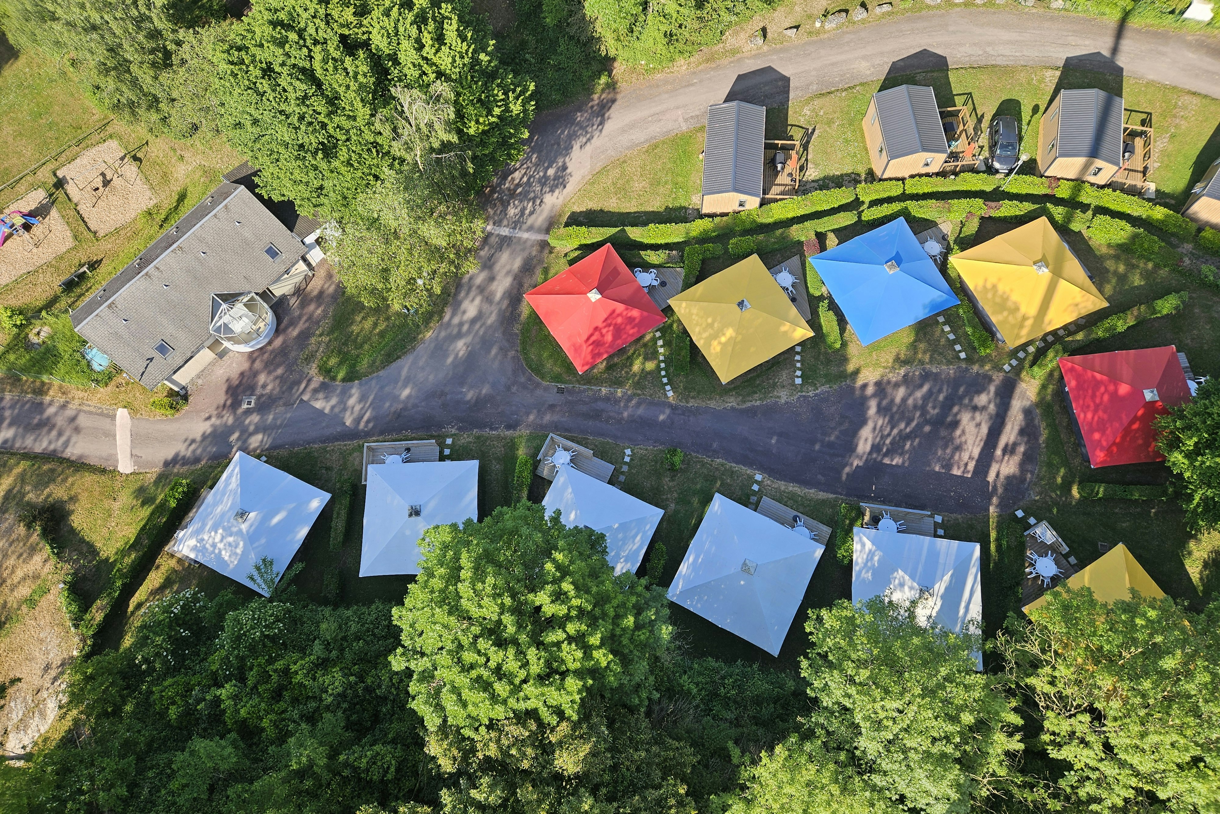 Camping les Gravelets  - Luftaufnahme des Campingplatzes