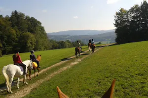 Camping Les Grottes - Ausritt mit Pferden