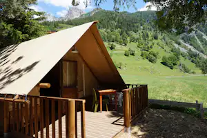 Camping Les Lanchettes - Glampingzelt auf dem Campingplatz mit Veranda