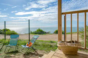 Camping Les Mouettes - Mobilheim mit Blick auf das Meer