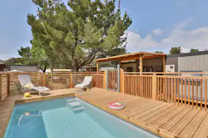 Camping Les Peupliers - Pool im Freien auf dem Campingplatz
