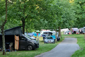 Camping Les Rives de l'Ardèche - Blick auf die Standplätze auf der Wiese