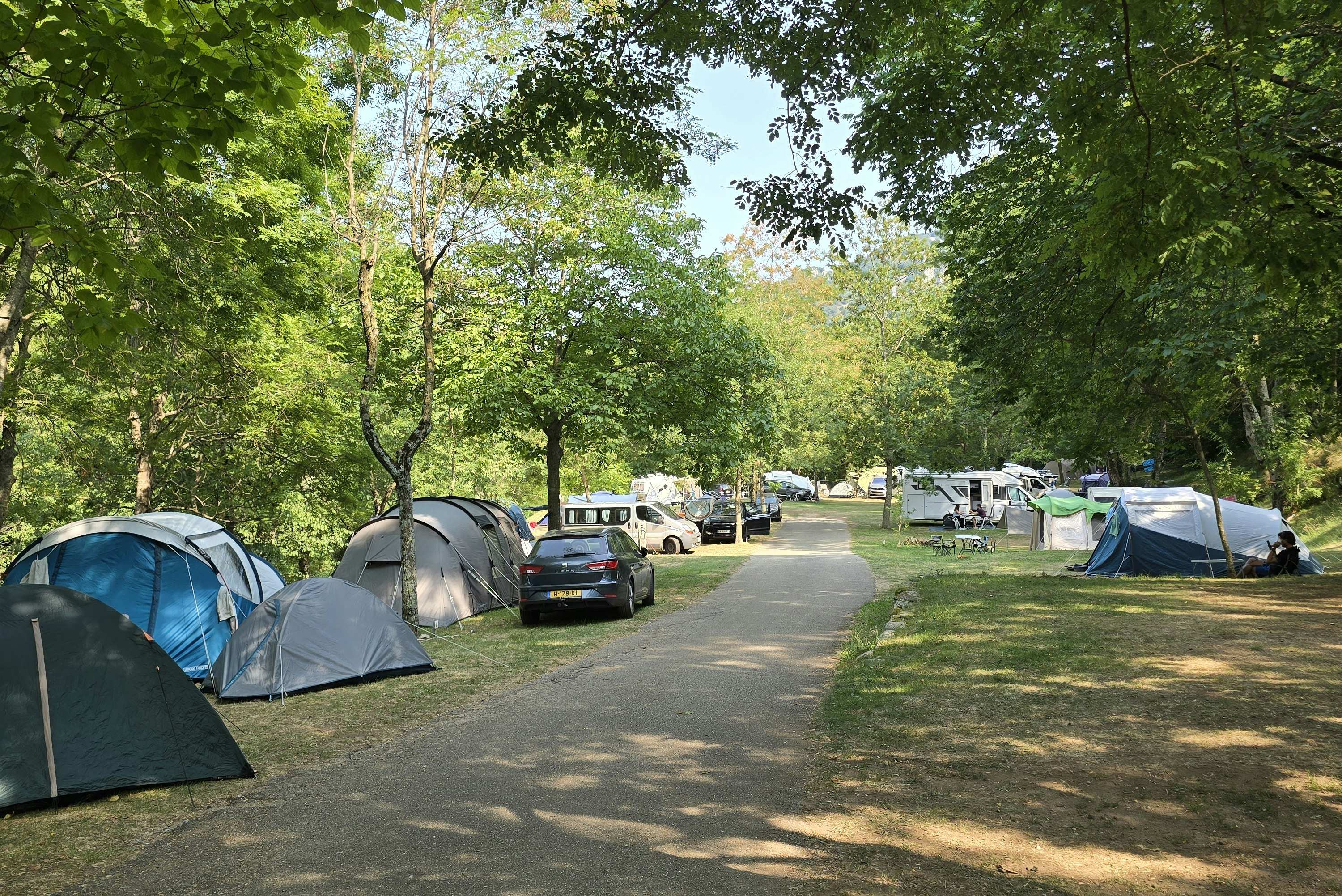 Camping Les Rives de l'Ardèche - Zeltwiese auf dem Campingplatz