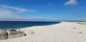 Camping Les Vergers de Squividan - Blick auf den Sandstrand