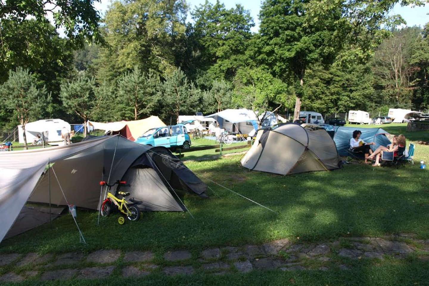 Camping Levočská Dolina  -  Wohnwagen- und Zeltstellplatz vom Campingplatz auf grüner Wiese