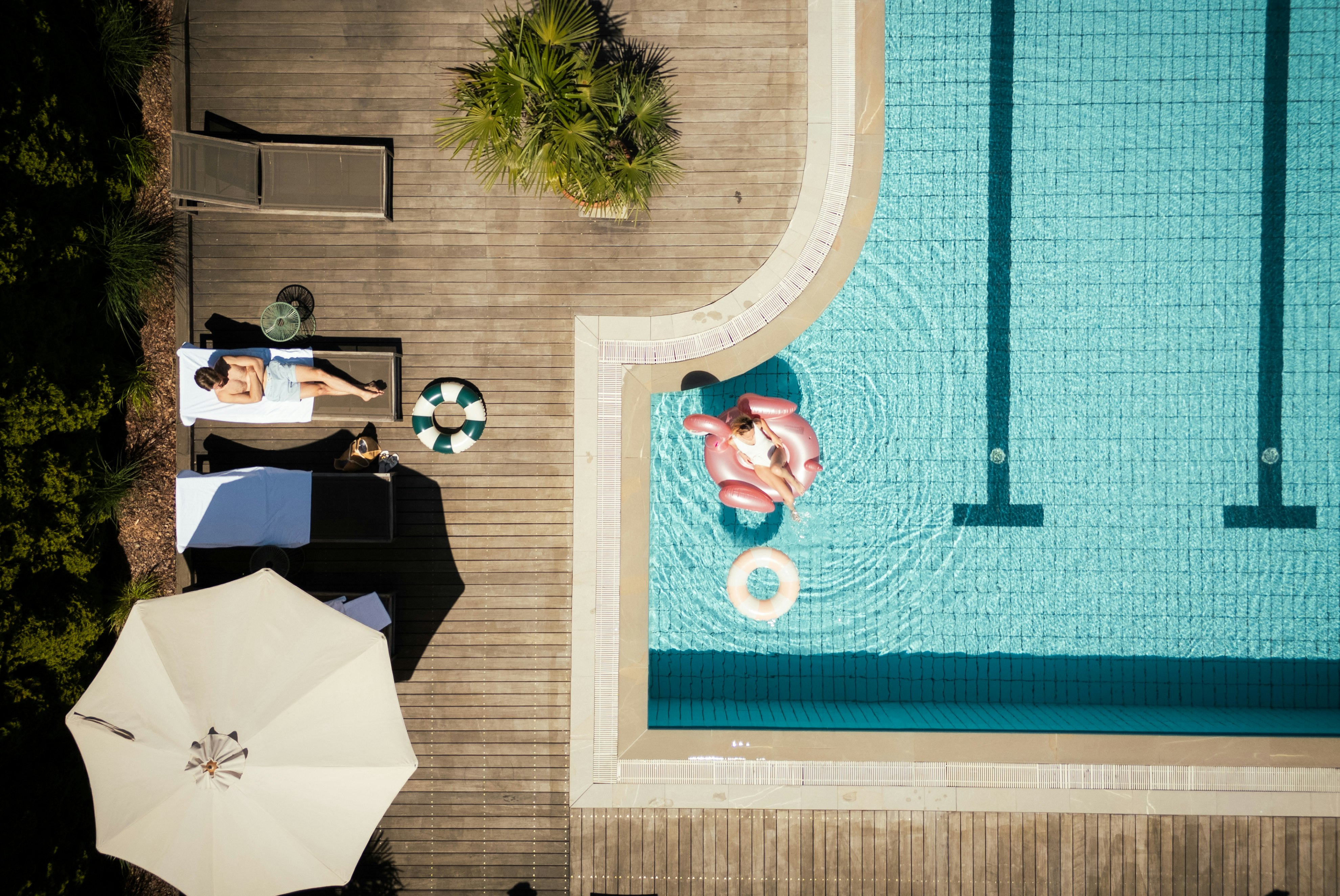 Camping Löwenhof - Blick auf den Pool aus der Vogelperspektive