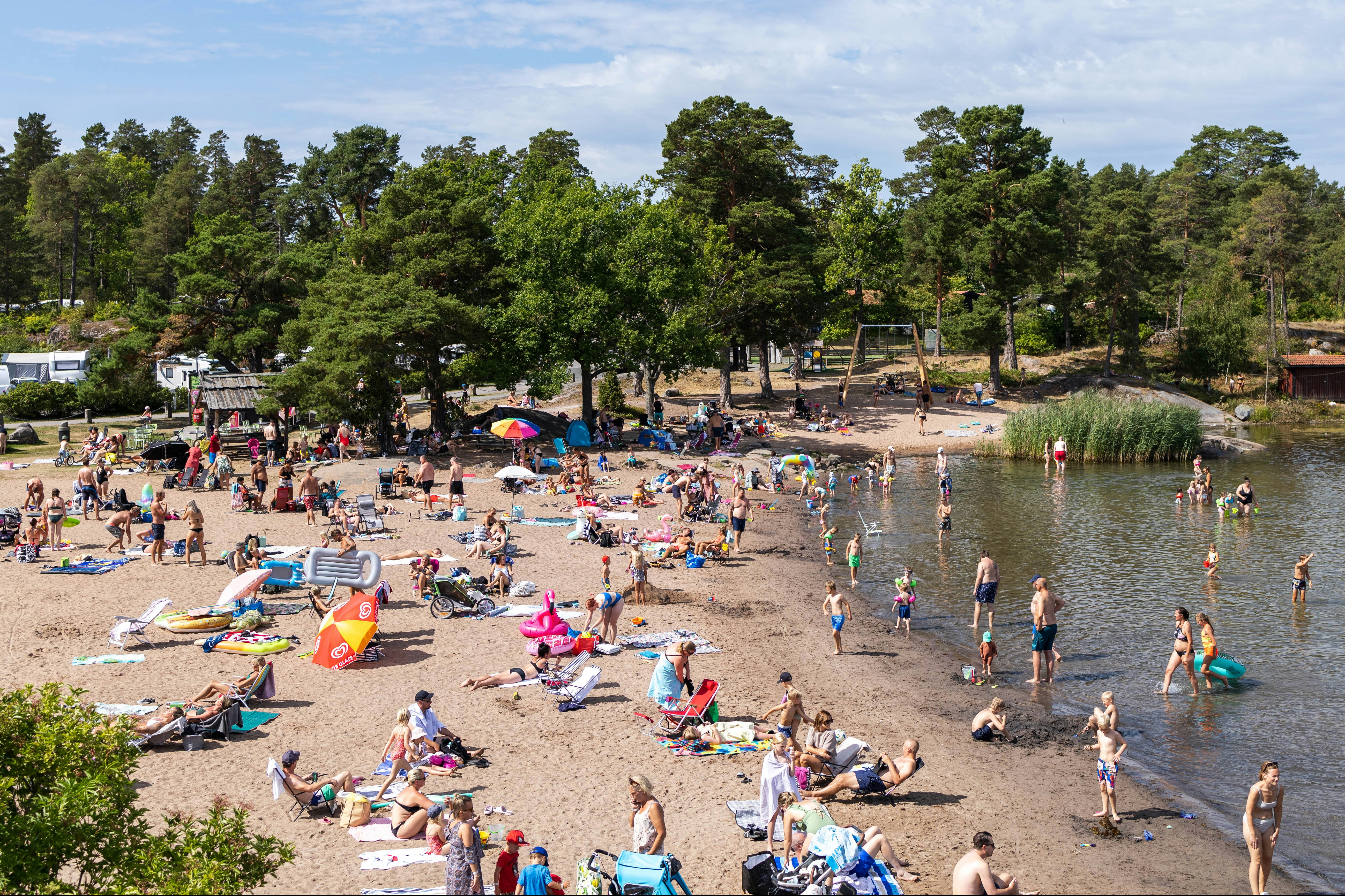 Västervik Resort - Badestrand auf dem Campingplatz