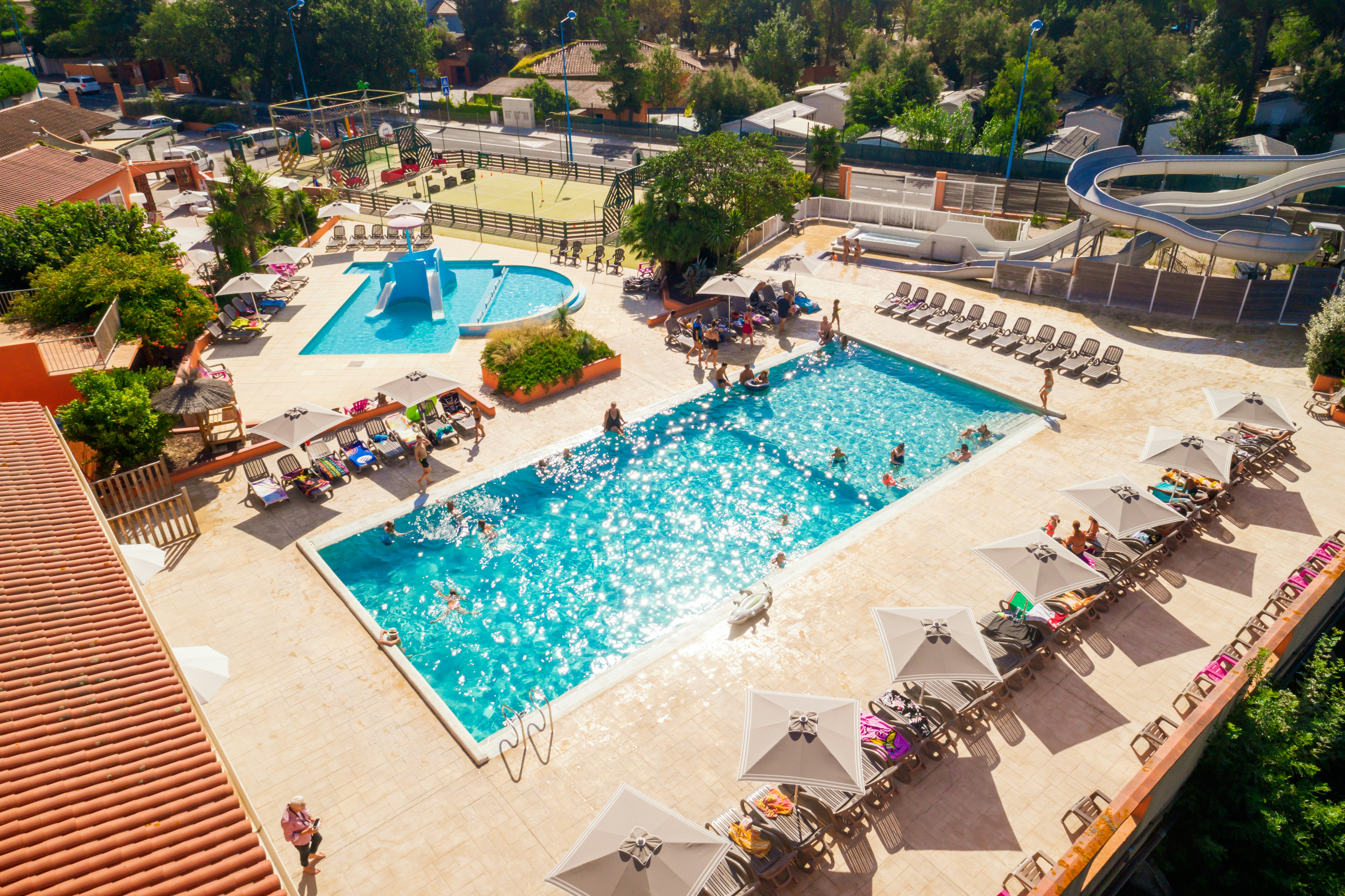 Camping Ma Prairie - Luftaufnahme Pool