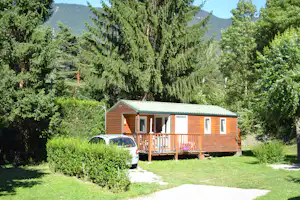 Camping Marie France - Mobilheim mit Terrasse auf dem Campingplatz