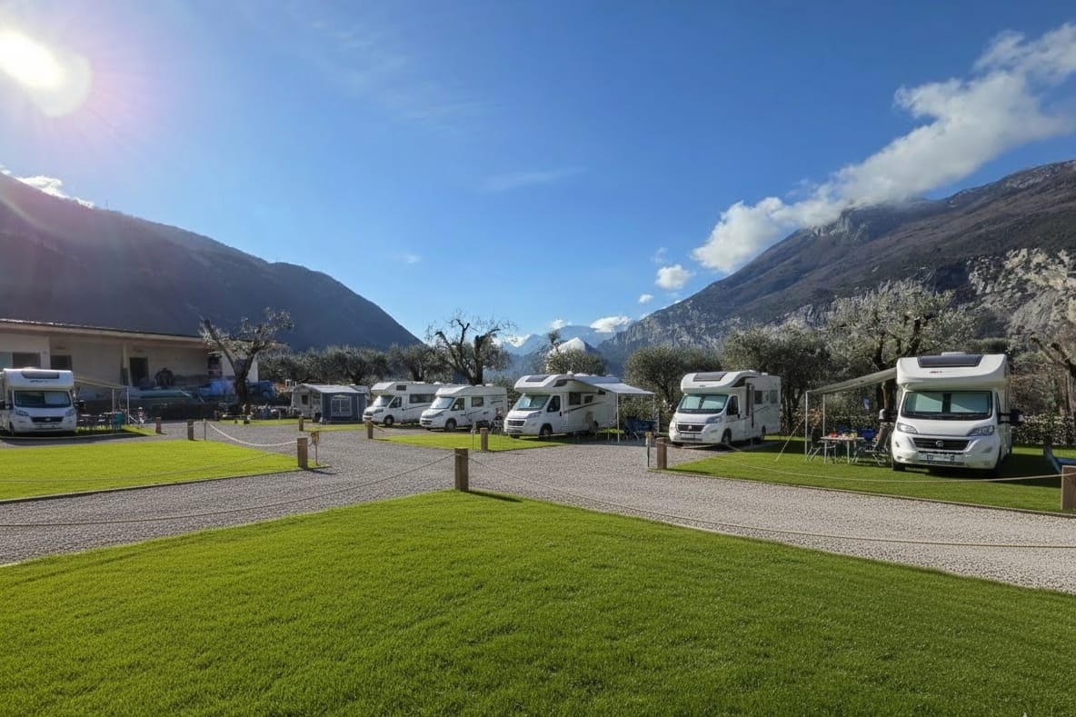 Camping Maso Trenti - Standplatzwiese auf dem Campingplatz