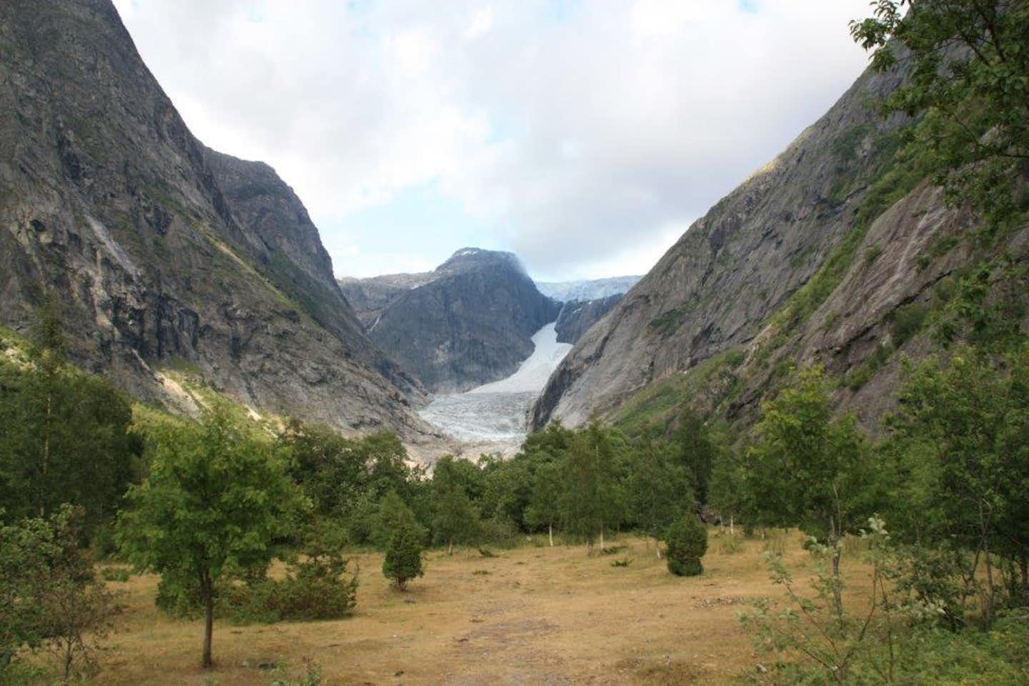 Camping Melkevoll Bretun - Blick auf den Brenndal Gletscher