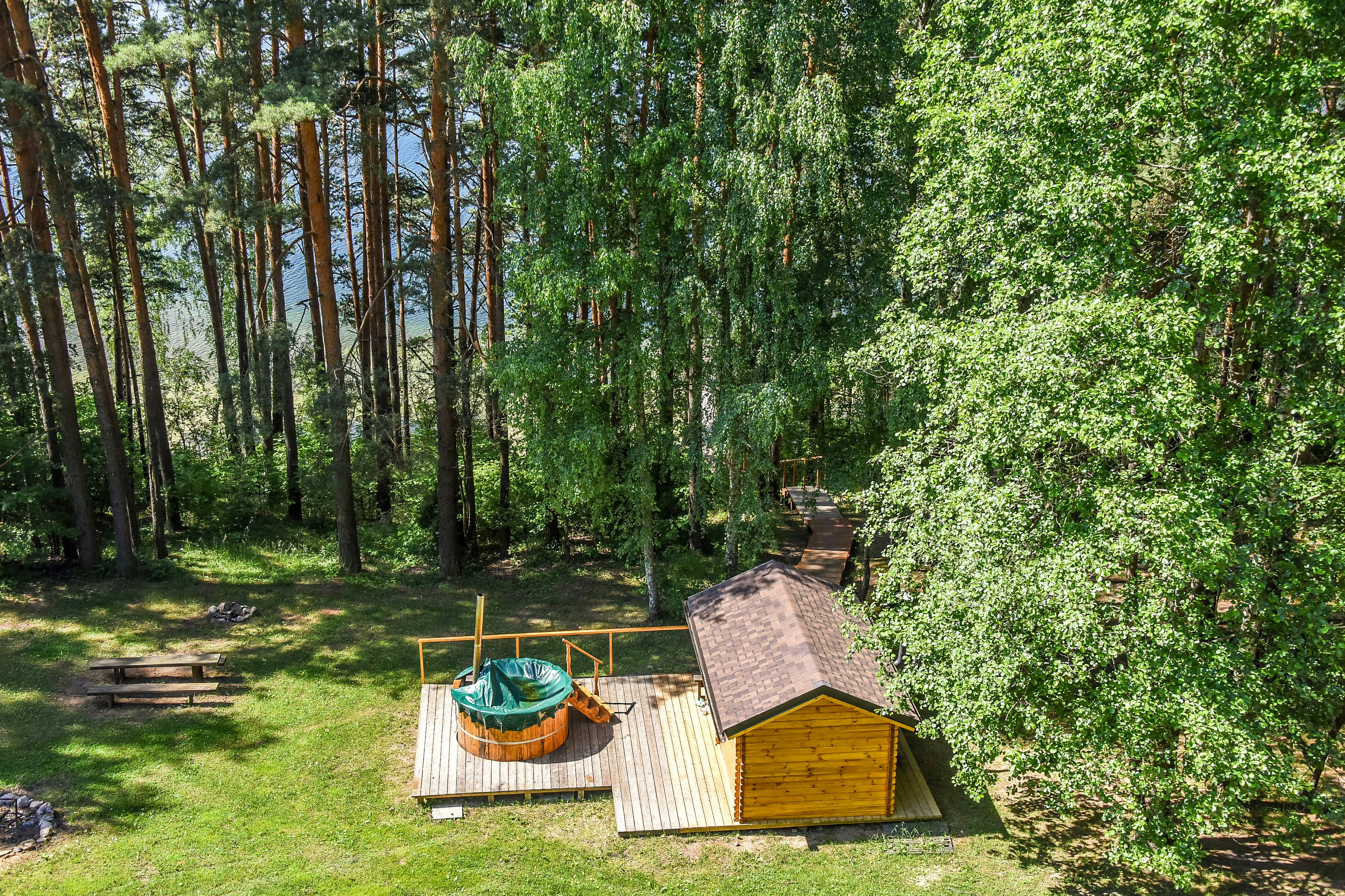 Camping Mindūnai - Sauna im Wald auf dem Campingplatz