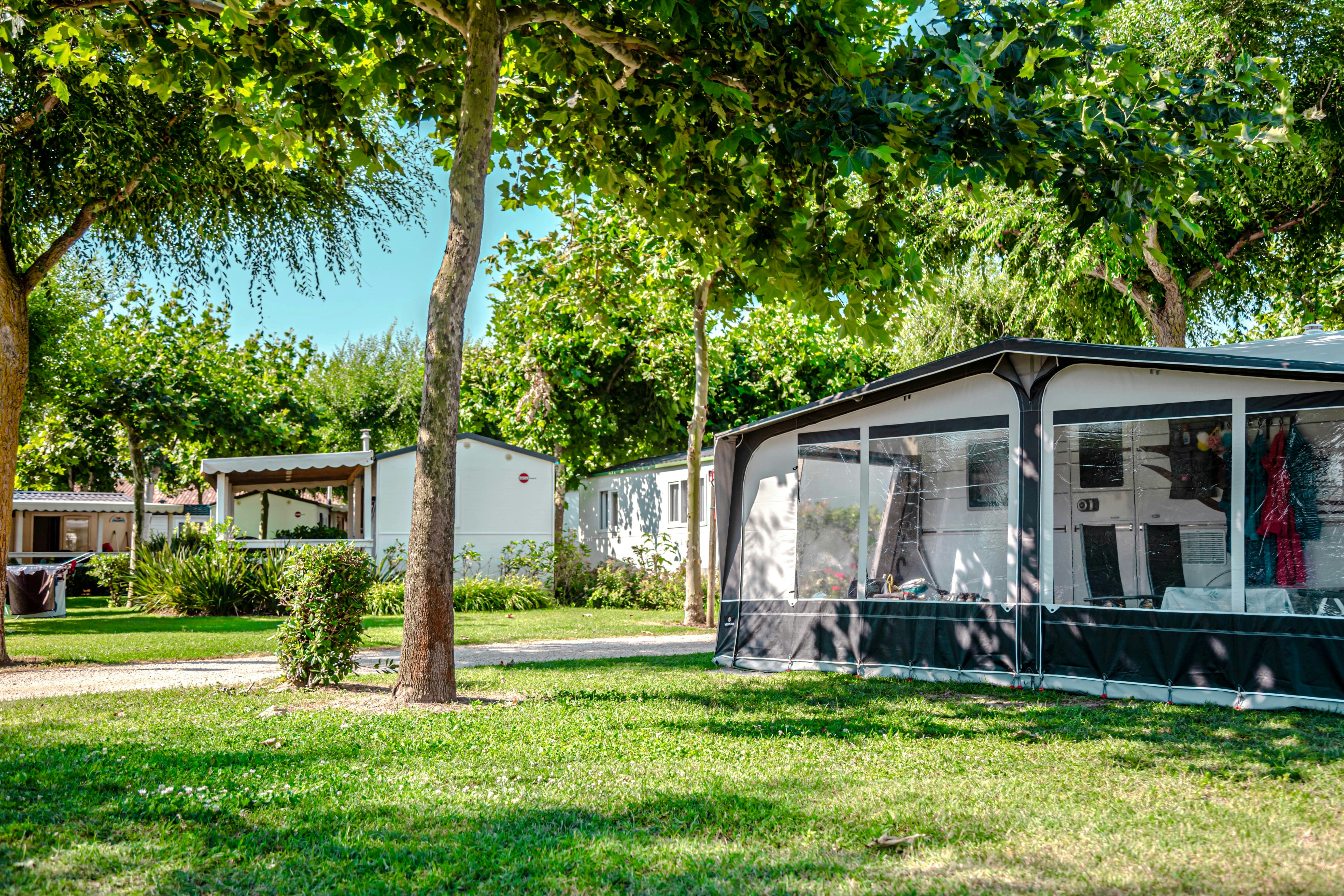 Miramare Camping Village  Camping Miramare - Standplätze im Grünen von Bäumen umgeben