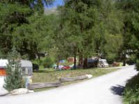 Camping Molignon - Campingbereich für Zelte und Wohnwagen von Bäume umgeben