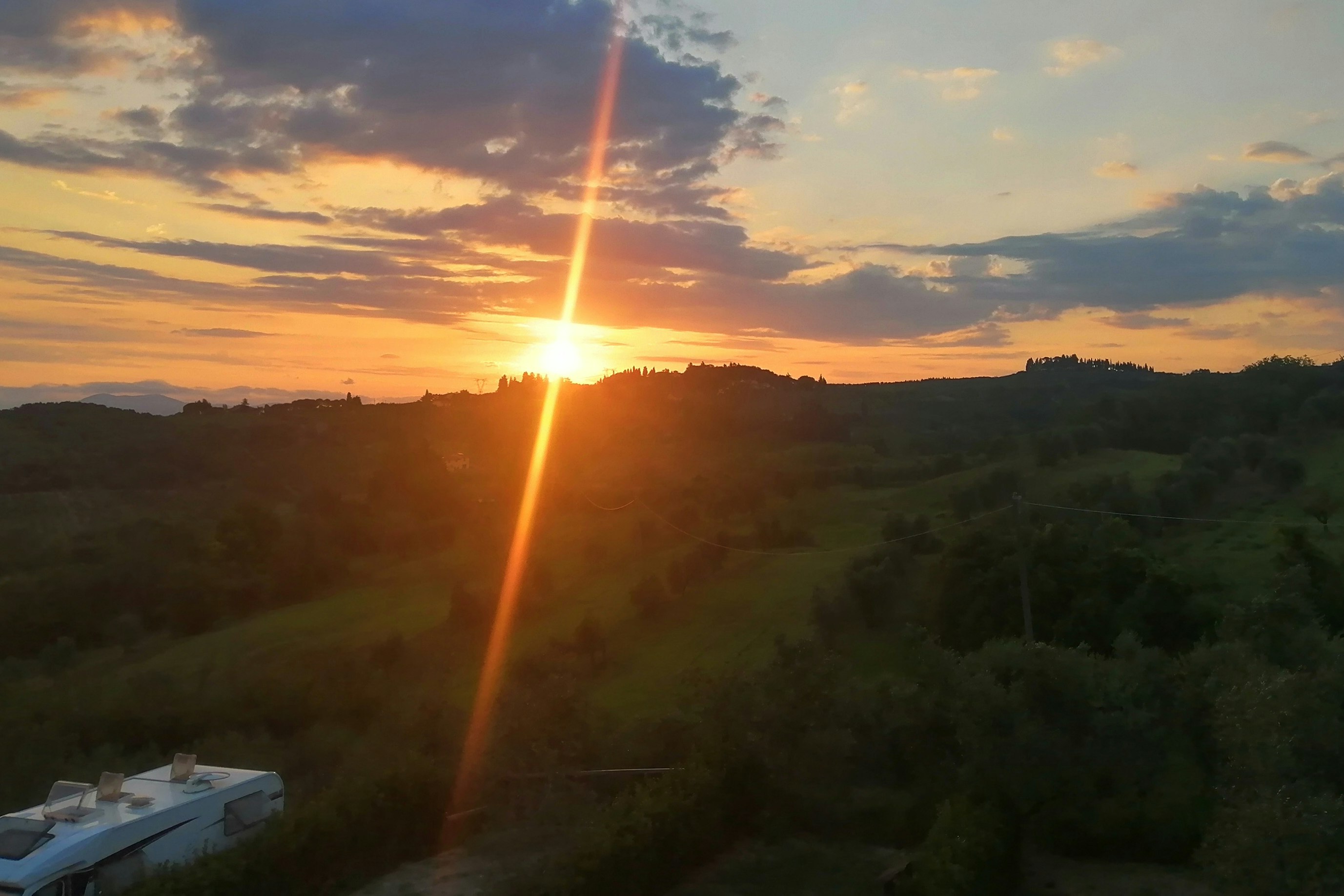 Camping Montaioncino - Sonnenuntergang über dem Campingplatz