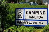 Camping-Motel Harenda nr. 160 - Eingangsschild des Campingplatzes