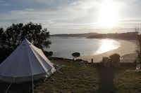 Camping Muiñeira - Zelt mit Blick auf den Strand