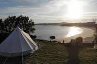 Camping Muiñeira - Zelt mit Blick auf den Strand