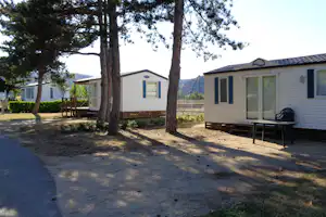 Camping Municipal Les Iles-de-Silon - Mobilheime vom Campingplatz mit Veranden