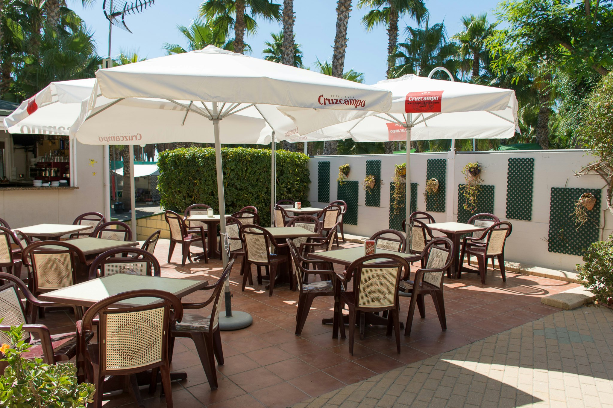 FKK Camping & Bungalows Naturist Almanat  - Restaurant mit Terrasse auf dem Campingplatz