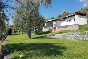 Camping Navene - Blick auf die terrassenförmig angelegten Standplätze zwischen den Olivenbäumen