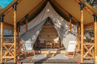 Camping Obonjan Island Resort - Terrasse eines Glamping-Zeltes