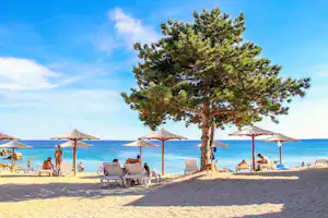Camping Olea - Blick auf den Badestrand auf dem Campingplatz