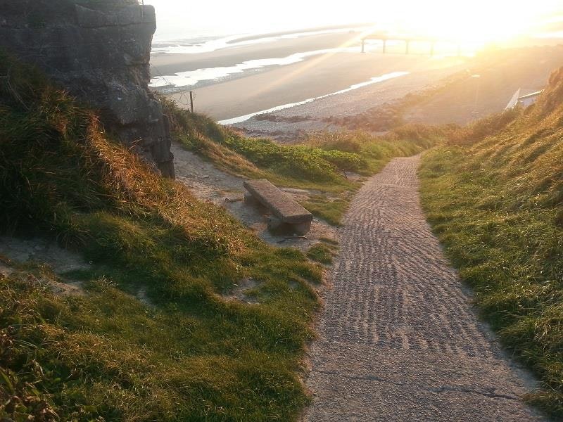 Flower Camping Omaha Beach - Blick auf den Weg zum Strand