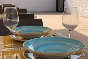 Camping Paradiso del Mare - gedeckter Tisch im Restaurant vom Campingplatz